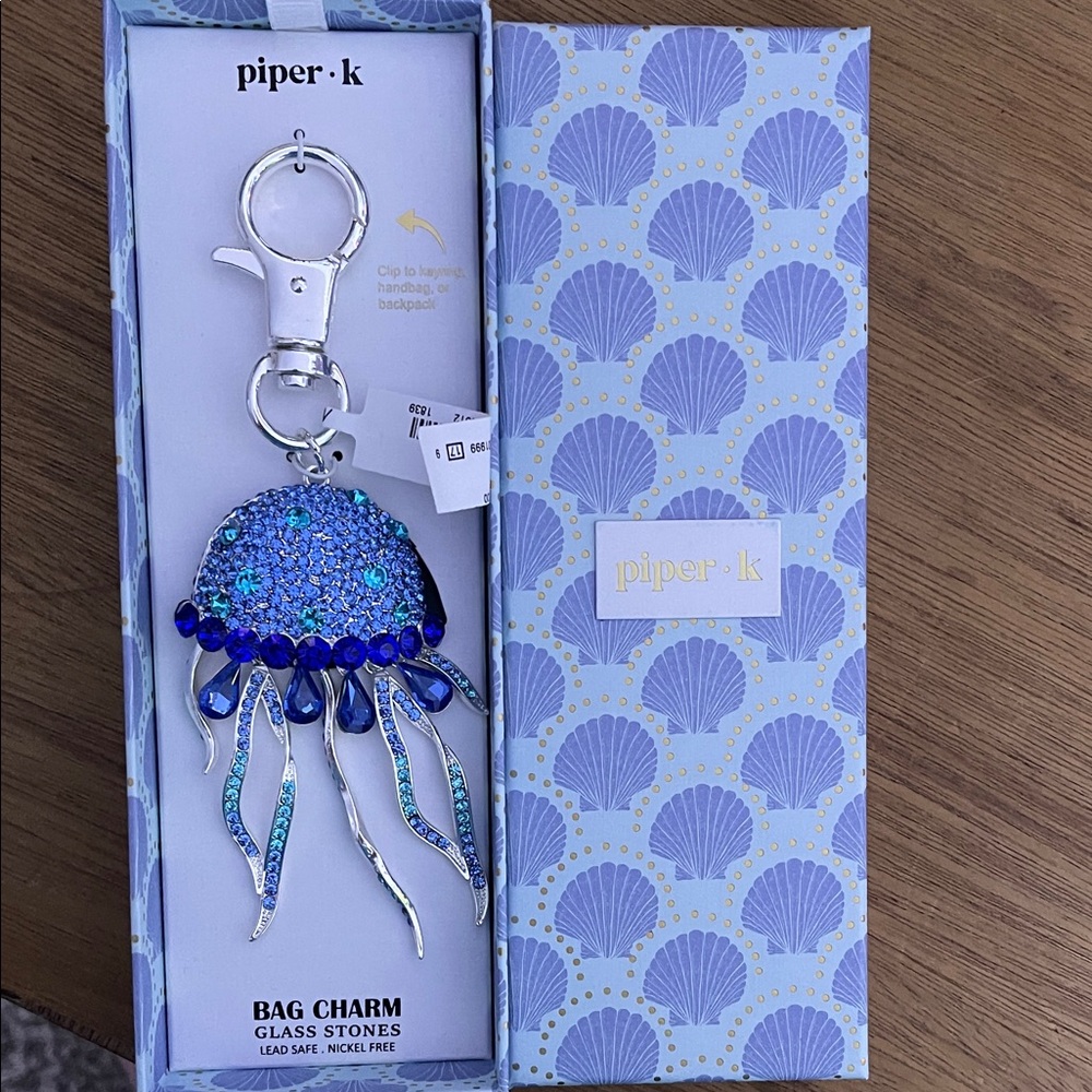 Piper K Blue Jellyfish Bag Charm